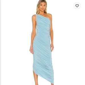 Norma Kamali X revolve Diana Gown in powder blue